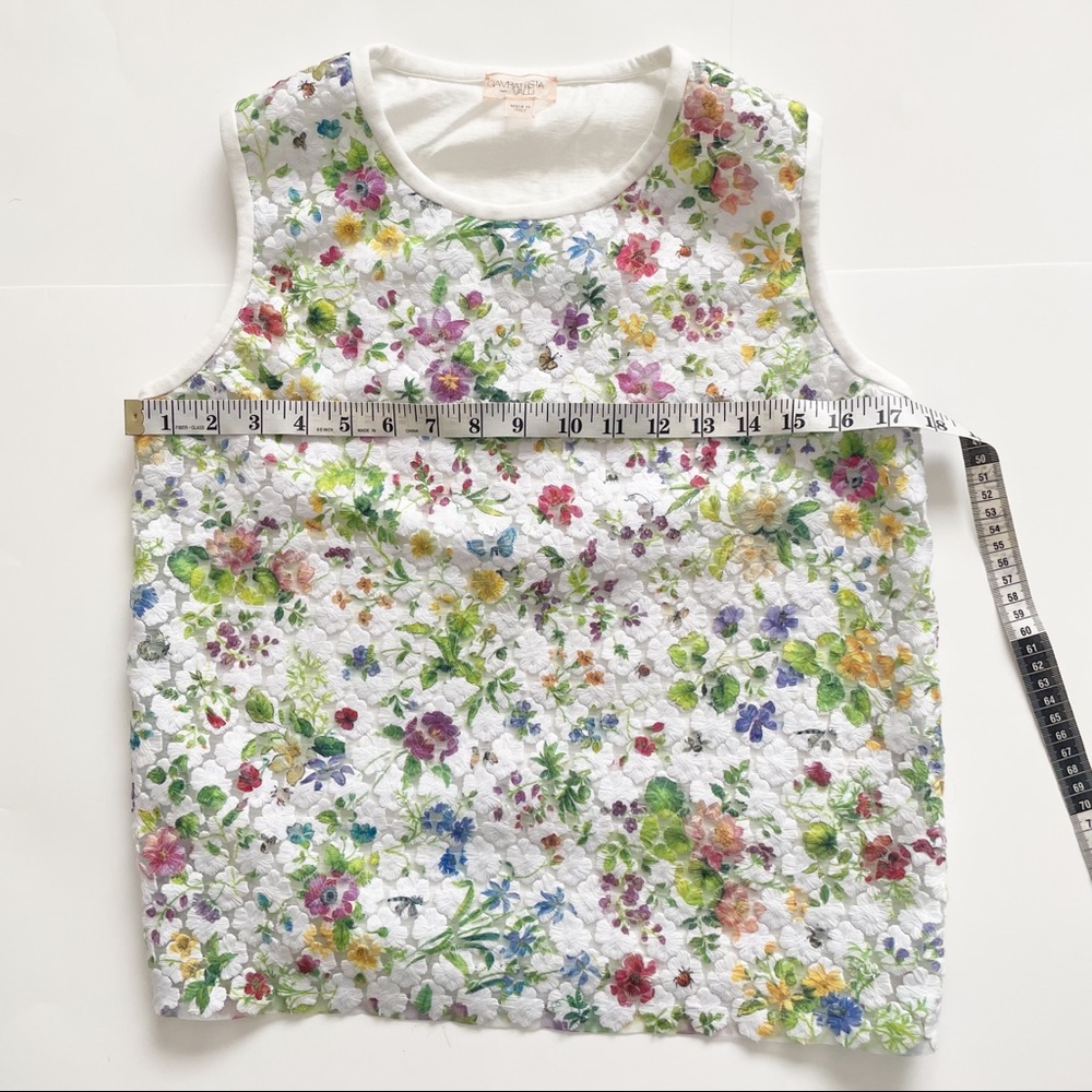 Giambattista Valli Womens Embroidered Embellished Sleeveless Top White Size M - Picture 6 of 8